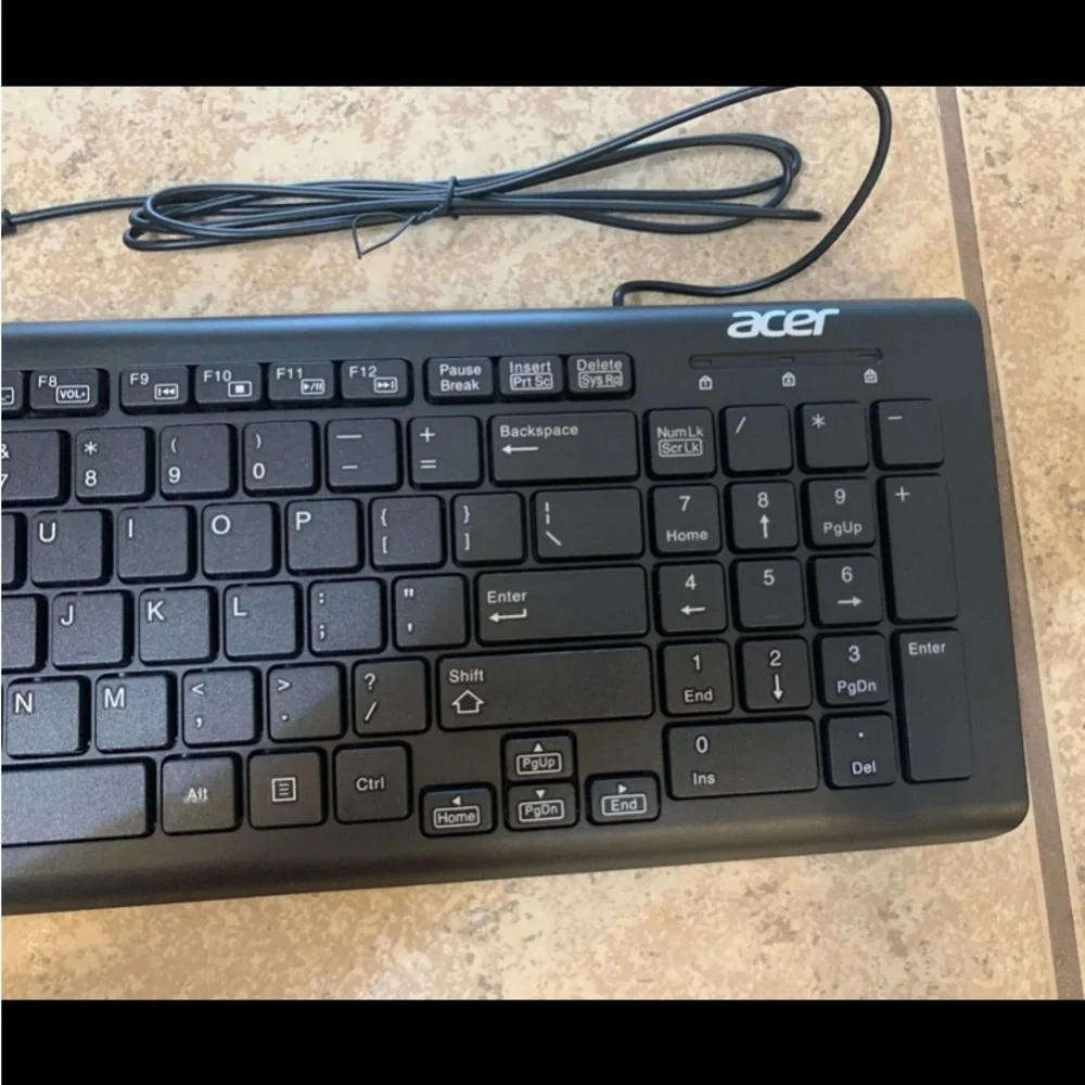 New! ACER Wired Computer Keyboard Model: KBAY211.